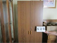 Tall 2-door storage cabinet, split divided