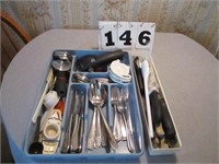 Lot of flatware and miscellaneous kitchen utensils