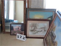 Lot of pictures, paintings, and mirrors