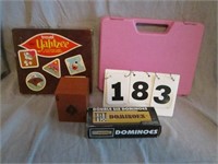 Lot of games and a tool kit in pink case