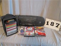 Sony radio/cassette player, CD’s, DVD’s & cassete