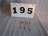 Lot of 3 sterling silver spoons