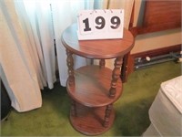 Wood 3-tier round side table
