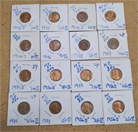Collection of Uncirculated Lincoln Wheat cent