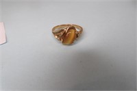 Size 6.5 10k Gold Tiger Eye Ring