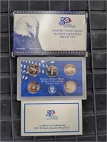 1999 US Mint proof set coins State Quarters