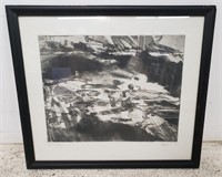 Signed charcoal on paper, framed