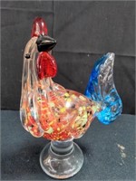 Murano glass rooster approx 6" x 4" x 10"