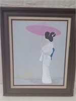 Framed painting of a geisha by O'Hara
