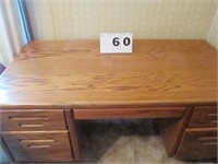 Oak executive desk with chair