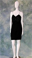 Little Black Mini Velvet and Sequined Dress