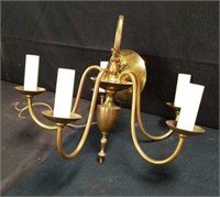 Brass 5-light chandelier