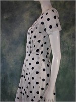 1940s Blue & White Polka Dot Dress