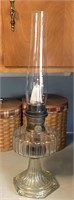 Vintage 24in Clear Glass Tall Chimney Lamp