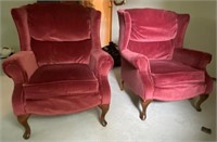 2 - Wingback Queen Anne Straight Chairs