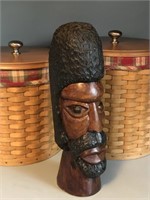 Hand Carved Wood Tribal Art Man’s Head