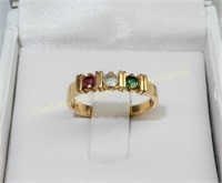 18K Gold multicolour trinity ring, bague avec