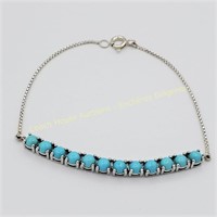 Sterling silver turquoise (3.60cts) bracelet en