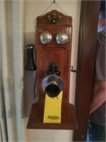 Antique Wood Wall Telephone