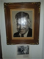 Framed Signed Will Rogers Print