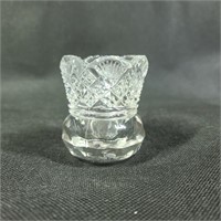 Clear Cut Glass Toothpick Holder
