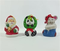 Holiday Ceramic Bell Trio