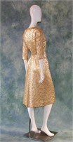 1940s Gold Silk Wedding Gown