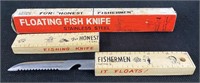 Vtg Floating Fishing Knife Ruler-Stainless Steel