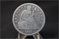 1845 Seated Liberty Silver Dollar