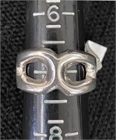 925 SS "Silver Art" Woman's Open Loop Ring-Size 7