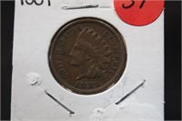 1889 Indian Head Cent Full Liberty Excellent