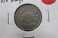1867 Shield Nickel No Rays Awesome!