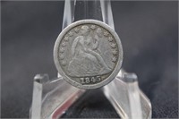 1845 Silver Seated Liberty Dime