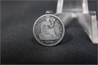 1870 Seated Liberty Silver Half Dime *Holed*