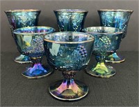 Carnival Glass Cups-Three (3) Each Two (2) Sizes