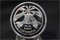 1989 North Dakota Official 1oz .999 Silver Coin