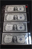 Lot of 4 Uncirculated Silver Certificates Mixed