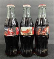Commemorative Vtg Coke Bottles-Santa Christmas