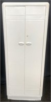 Vtg White Metal Cabinet w/Five Shelves