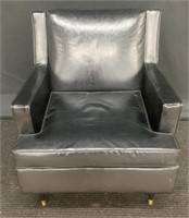 Faux Black Leather Chair