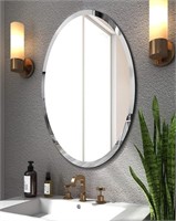 Oval Beveled Polished Frameless Wall Mirror