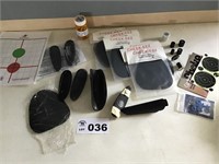 ASSORTMENT OF TARGETS, CHEEK PADS, SPACERS, BUTT