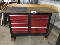 RED TOOLBOX W WORK TOP