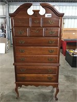 TALL WOODEN HIBOY CHEST OF DRAWERS ( top drawer