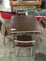 CARD TABLE W 4 CHAIRS