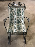 METAL PATIO ROCKING CHAIR w CUSHION