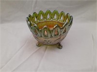 Northwood Carnival glass Footed bowl