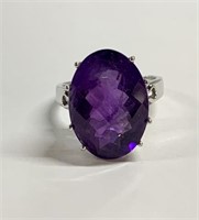 Sterling Ring with Purple Stone