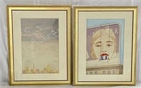 Pair of Luther Myhro Framed Watercolors