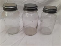3 Unique Mason Jars. Mom's, Anchor and Atlas